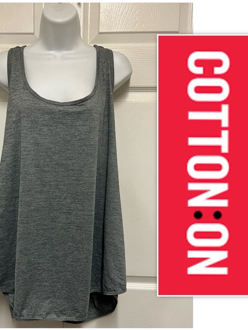 Cotton:On Gray Curve Training Tank Top
